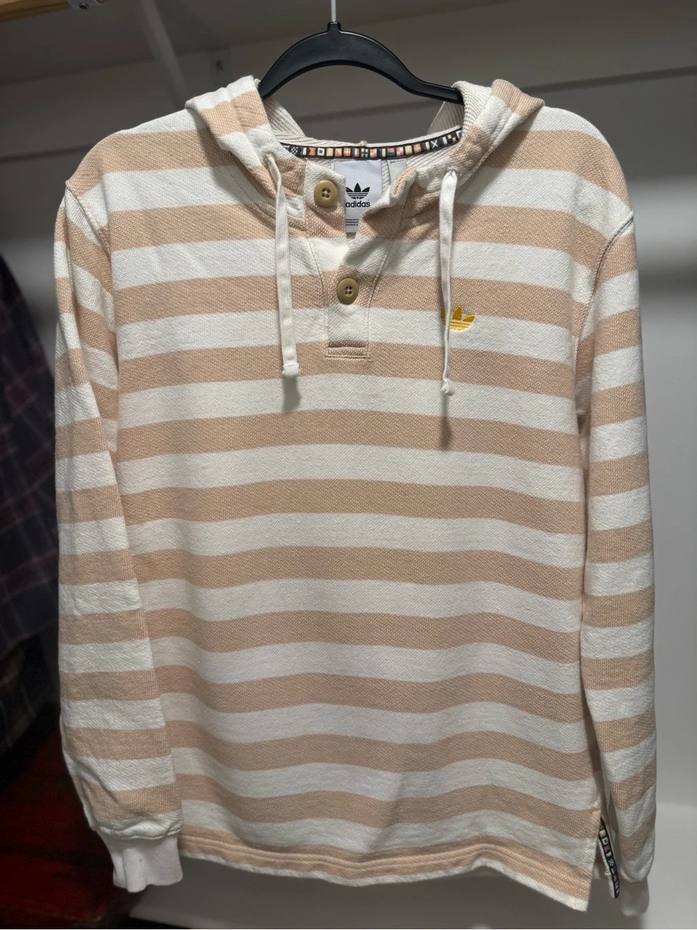 adidas Men’s Vintage Cream & White Knitted Hoodie